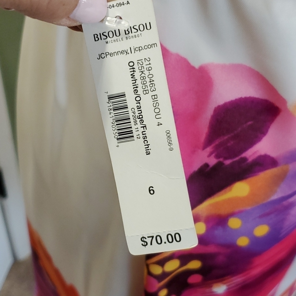 BISOU BISOU FLORAL PRINT HALTER STRAP SUMMER DRESS - Picture 6 of 8